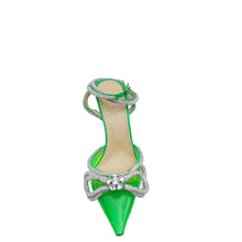 Mach & Mach Green PVC Crystal Bow 110 Pumps 38