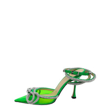 Mach & Mach Green PVC Crystal Bow 110 Pumps 38