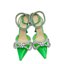 Mach & Mach Green PVC Crystal Bow 110 Pumps 38