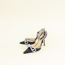Mach & Mach Black Double Crystal Bow High Heels 38