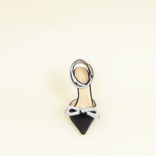 Mach & Mach Black Double Crystal Bow High Heels 38