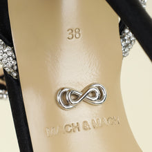 Mach & Mach Black Double Crystal Bow High Heels 38