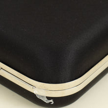 Mach & Mach Black Double Bow Satin Small Clutch