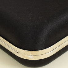 Mach & Mach Black Double Bow Satin Small Clutch