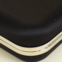 Mach & Mach Black Double Bow Satin Small Clutch
