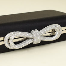 Mach & Mach Black Double Bow Satin Small Clutch