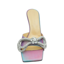 Mach & Mach Led Pink Double Bow Square Mules 37.5