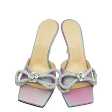 Mach & Mach Led Pink Double Bow Square Mules 37.5