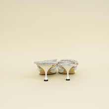 Mach & Mach Off White Satin Crystal Double Bow Pumps 40