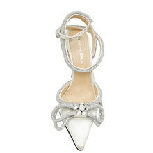 Mach & Mach White Satin Crystal Bow 110 Pumps 36