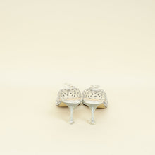 Mach & Mach Transparent  Metallic Silver Little Crystal Glass Mules 37.5