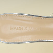 Mach & Mach Transparent  Metallic Silver Little Crystal Glass Mules 37.5