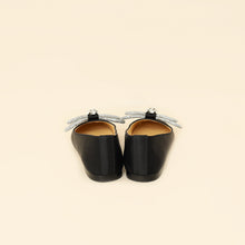Mach & Mach Black Satin Double Bow Ballet Flats 38