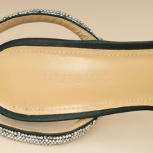 Mach & Mach Emerald Satin Crystal Double Bow Pumps 38