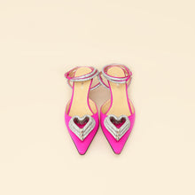 Mach & Mach Fuchsia Satin Triple Heart Pumps 40
