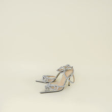 Mach & Mach Bicolor PVC & Crystal Bow 105 Ankle Strap Pointed Pumps 38.5