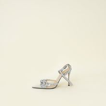 Mach & Mach Bicolor PVC & Crystal Bow 105 Ankle Strap Pointed Pumps 38.5