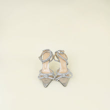 Mach & Mach Bicolor PVC & Crystal Bow 105 Ankle Strap Pointed Pumps 38.5
