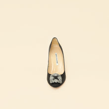 Manolo Blahnik Black Satin Hangisi Pump 37.5
