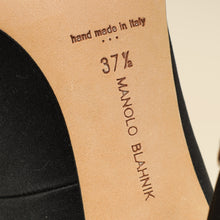 Manolo Blahnik Black Satin Hangisi Pump 37.5