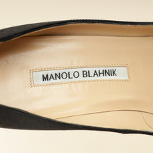 Manolo Blahnik Black Satin Hangisi Pump 37.5