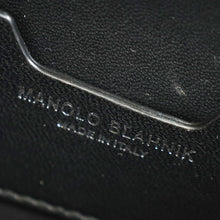 Manolo Blahnik Blue Denim Pearl Embellished Hangisi Clutch Bag