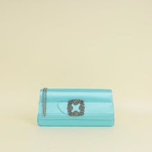 Manolo Blahnik Tiffany Satin Gothisi Jewel Buckle Clutch