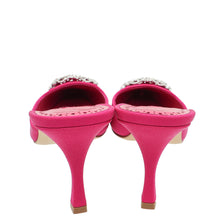 Manolo Blahnik Dark Fuchsia Double Maysale 50 Mules 38