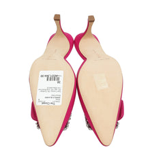 Manolo Blahnik Dark Fuchsia Double Maysale 50 Mules 38