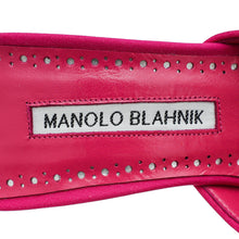 Manolo Blahnik Dark Fuchsia Double Maysale 50 Mules 38