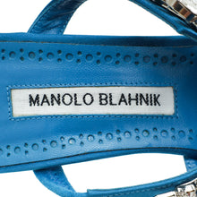 Manolo Blahnik Dark Teal Lurum Satin Crystal Slingback Mules 38.5