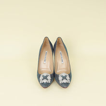 Manolo Blahnik Teal Multicolor Hangisi Glitter Pump 38.5