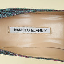 Manolo Blahnik Teal Multicolor Hangisi Glitter Pump 38.5