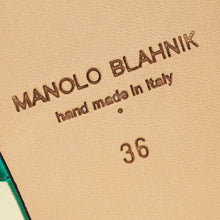 Manolo Blahnik Green Martamod Flat Slides Sandal 36
