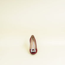 Manolo Blahnik Burgundy Hangisi Satin Pump 37