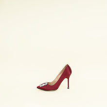 Manolo Blahnik Burgundy Hangisi Satin Pump 37