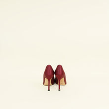 Manolo Blahnik Burgundy Hangisi Satin Pump 37