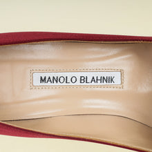 Manolo Blahnik Burgundy Hangisi Satin Pump 37
