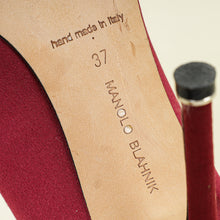 Manolo Blahnik Burgundy Hangisi Satin Pump 37