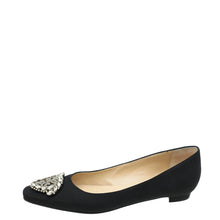 Manolo Blahnik Black Satin Okkava Flat Ballet 38.5
