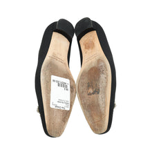 Manolo Blahnik Black Satin Okkava Flat Ballet 38.5