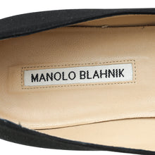 Manolo Blahnik Black Satin Okkava Flat Ballet 38.5