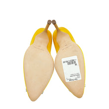 Manolo Blahnik Yellow Hangisi Embellished Satin Pump 38