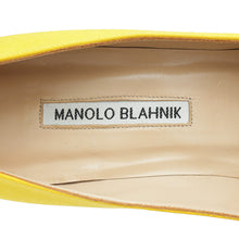 Manolo Blahnik Yellow Hangisi Embellished Satin Pump 38