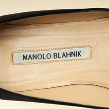 Manolo Blahnik Black Satin Hangisi Flats 38