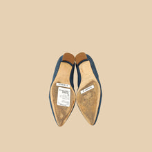 Manolo Blahnik Blue Denim Hangisi Flats 39