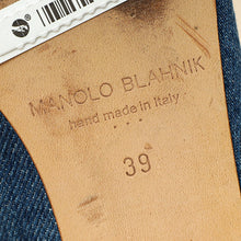 Manolo Blahnik Blue Denim Hangisi Flats 39
