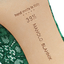 Manolo Blahnik Green Hangisi Lace Embellished Pump 39.5