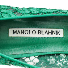 Manolo Blahnik Green Hangisi Lace Embellished Pump 39.5