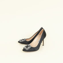 Manolo Blahnik Black Satin Hangisi Pump 35.5